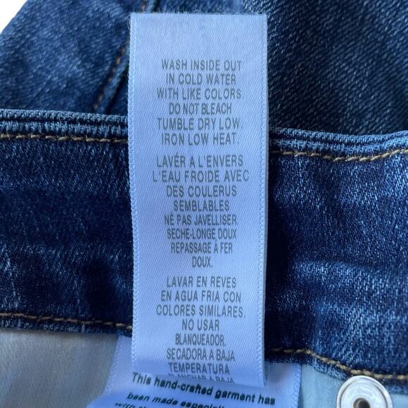 Women's Good American Good Straight Leg Denim High Rise Distressed Jeans sz 25 - Picture 7 of 11